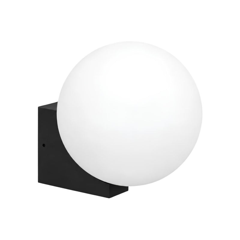 Comino Black | White and White Glass Outdoor Wall Light 2 Sizes
