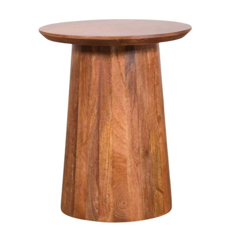 Cova Round Walnut Acacia Wood Side Table