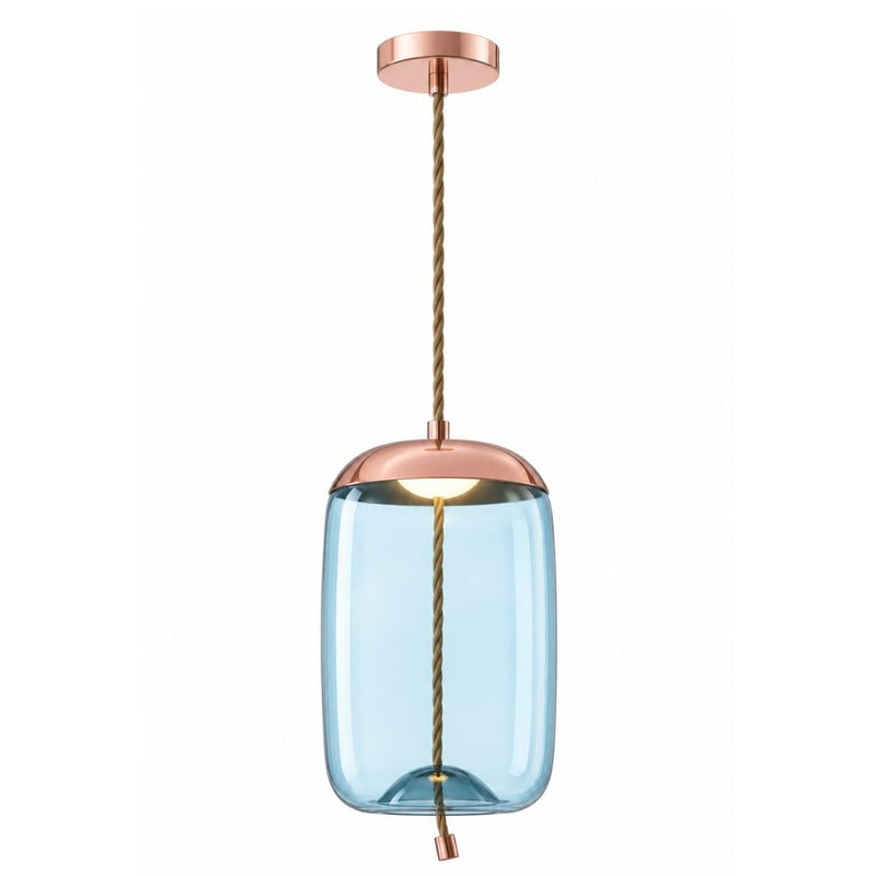 Droplet Amber | Smoke Glass Bee Hive LED Gold And Rope Pendant Light