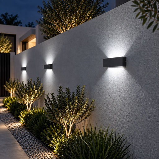Dual Black 12W LED Up and Down Outdoor Wall Light - Outdoor Wall Light - Lighting.co.za