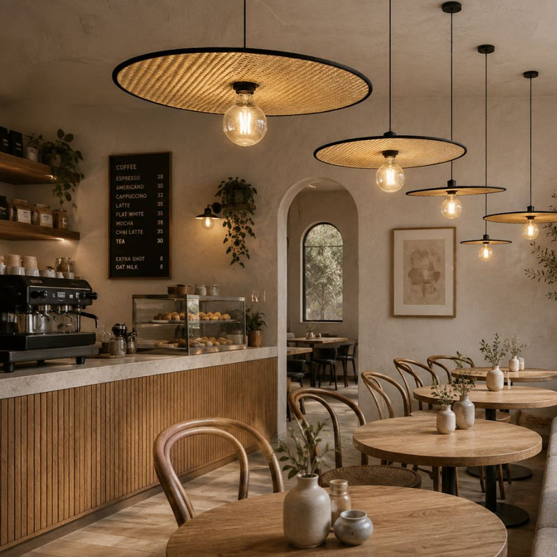 Dutch Rattan Cane Disk Pendant Light 3 Sizes - Pendant Light - Lighting.co.za