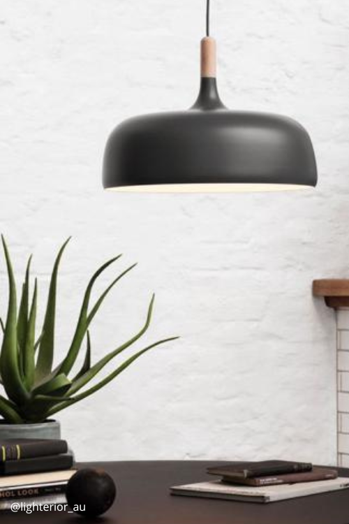 Soho Large Copper | Dark Grey with Wood Nordic Pendant Light - Lighting.co.za