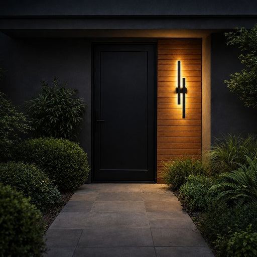 Edge Tall Black 24 Watt LED Outdoor Wall Light - Outdoor Wall Light - Lighting.co.za