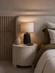 Elin Black Ceramic and Natural Shade Table Lamp - Table Lamp - Lighting.co.za