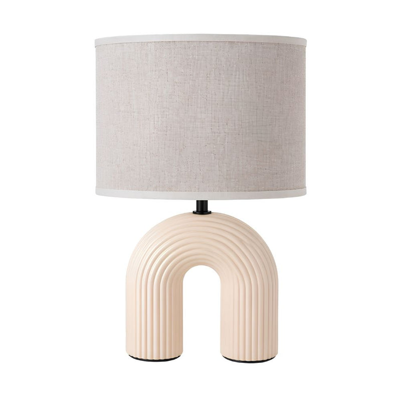 Elle Ribbed Ceramic and Natural Table Lamp - Set of 2