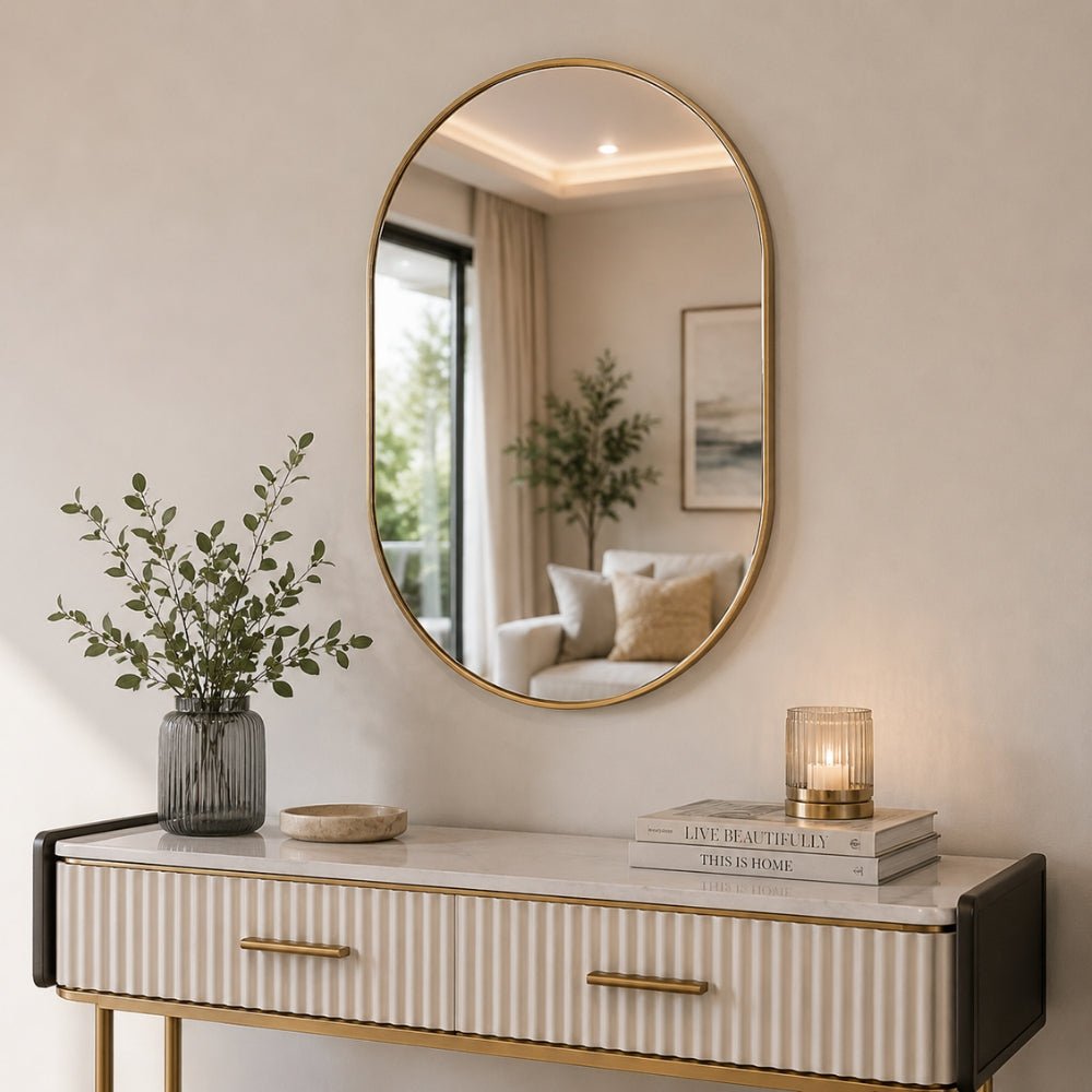 Essentials Pill Small Black or Gold Mirror - Mirror - Lighting.co.za