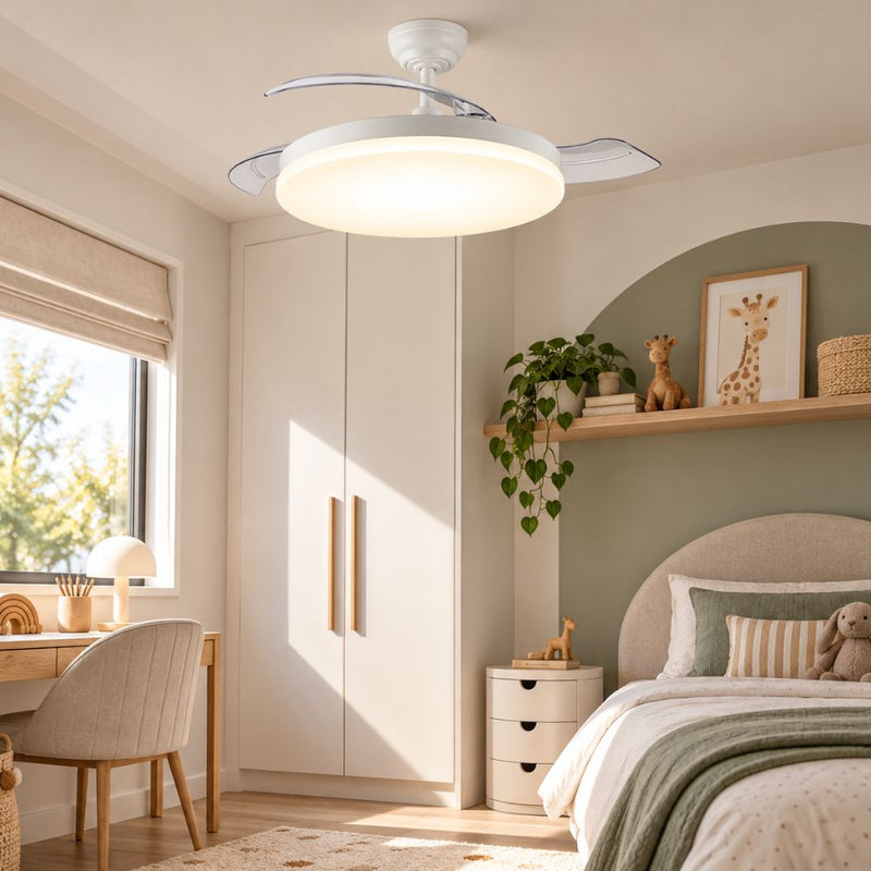 Evo Retractable 3 Blade White CCT LED Ceiling Fan - Ceiling Fan - Lighting.co.za