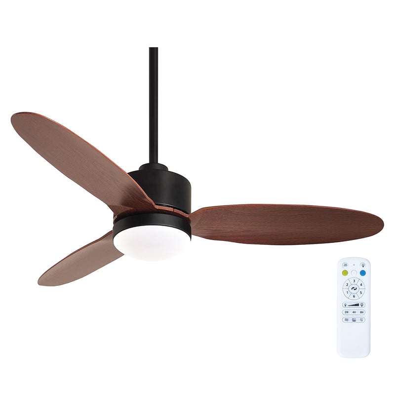 Enso Black and Dark Wood 3 Blade CCT LED Ceiling Fan - Lighting.co.za