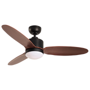 Enso Black and Dark Wood 3 Blade CCT LED Ceiling Fan - Lighting.co.za