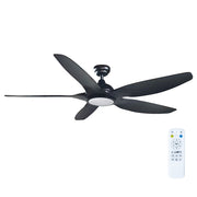 Eon 5 Blade Black LED Ceiling Fan - Lighting.co.za