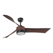 Edge Black and Dark Wood 3 Blade CCT LED Ceiling Fan - Lighting.co.za
