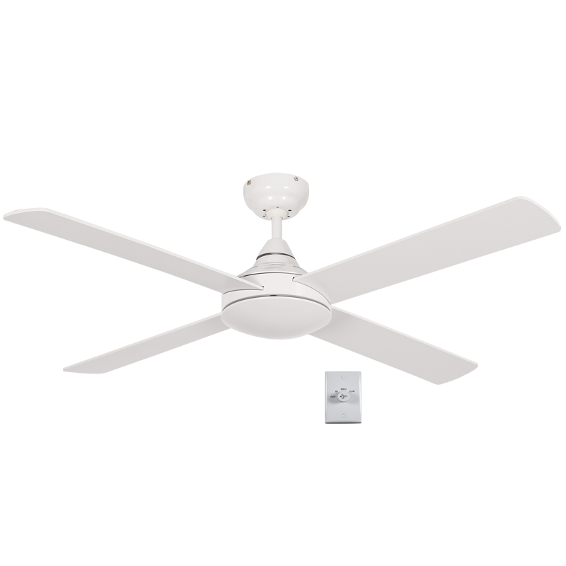 Calira 4 Blade White Ceiling Fan Only - Lighting.co.za