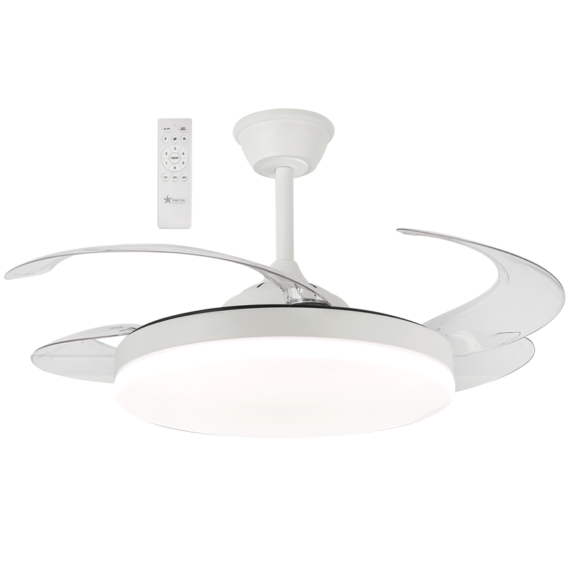Maya Clear 3 Blade White LED Ceiling Fan - Lighting.co.za