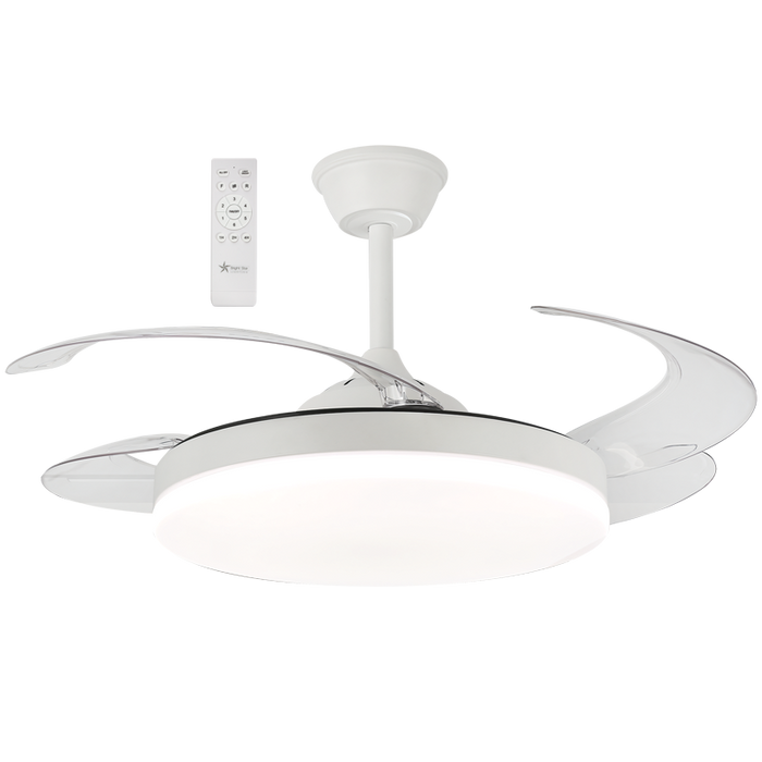 Maya Clear 3 Blade White LED Ceiling Fan