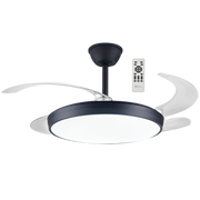 Heru Clear 3 Blade Black LED Ceiling Fan - Lighting.co.za