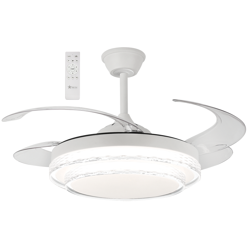 Miru Clear 3 Blade White LED Ceiling Fan - Lighting.co.za