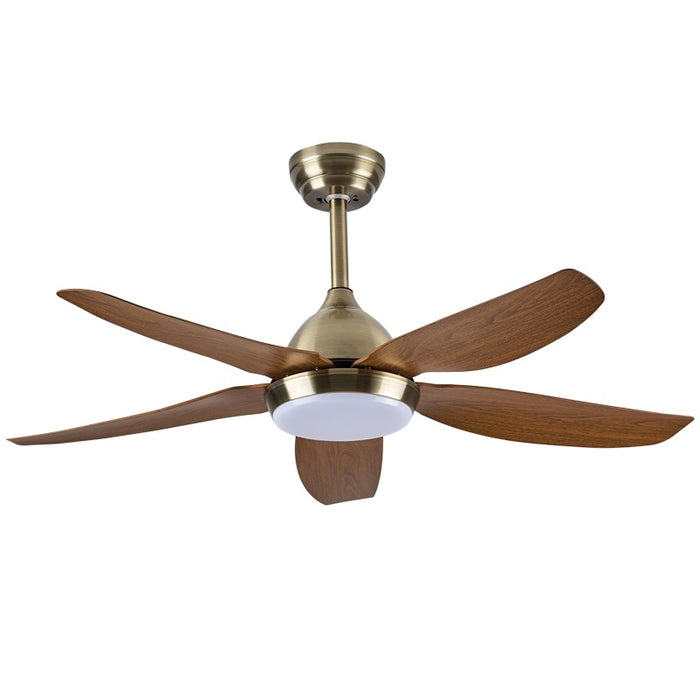 Adore 5 Blade Antique Brass CCT LED Ceiling Fan