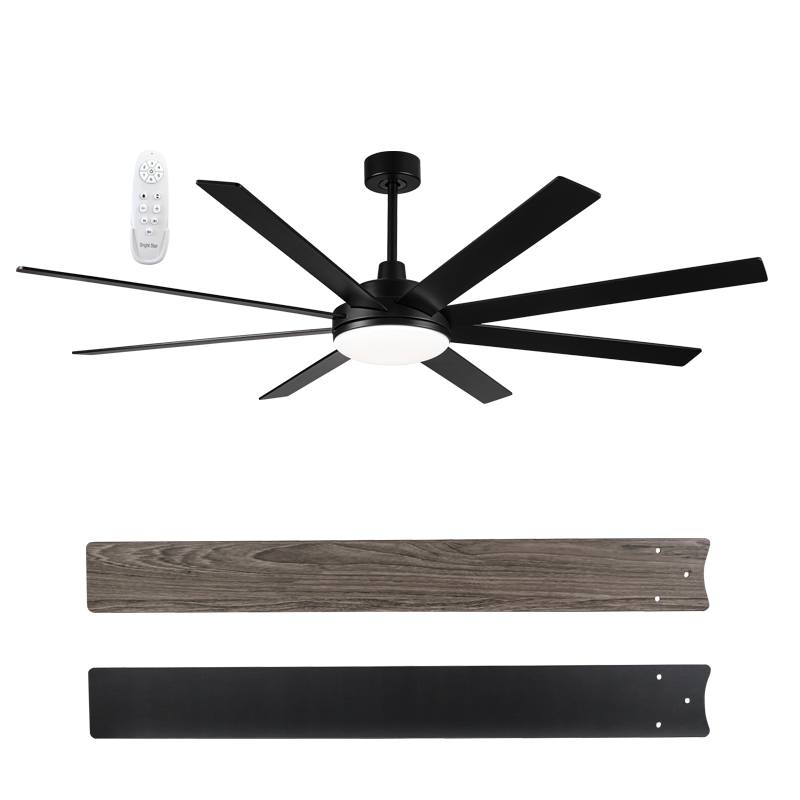 Tribeca Large 8 Blade Black | White LED Ceiling Fan - Lighting.co.za