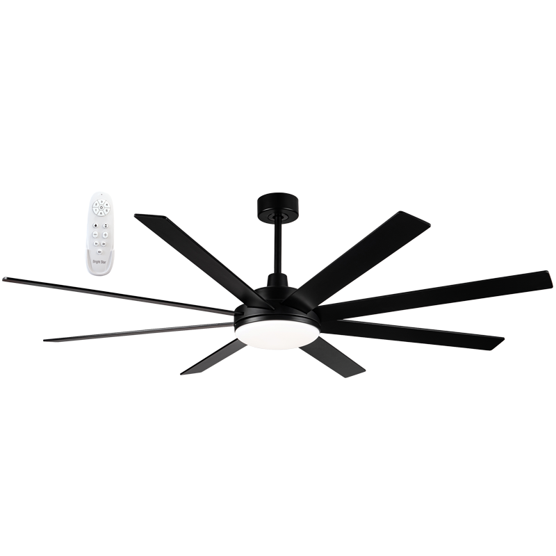 Tribeca Large 8 Blade Black | White LED Ceiling Fan - Lighting.co.za