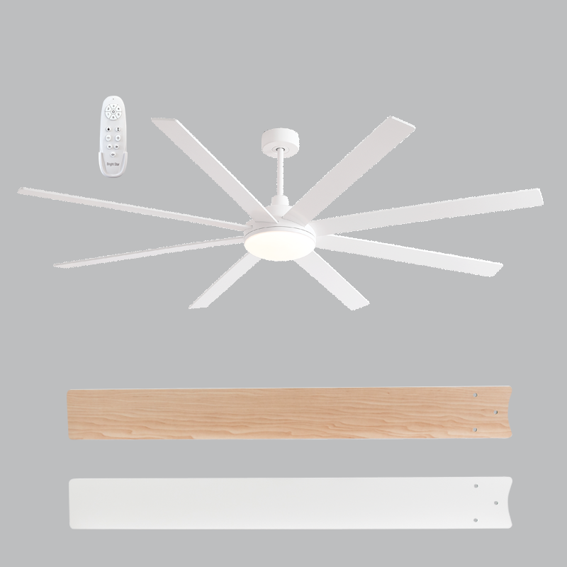 Tribeca Large 8 Blade Black | White LED Ceiling Fan - Lighting.co.za