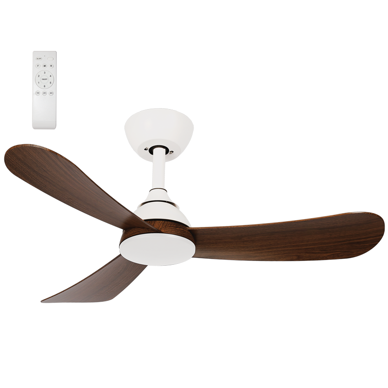 Ansel 3 Blade Black | White and Dark Wood Look LED Ceiling Fan - Lighting.co.za