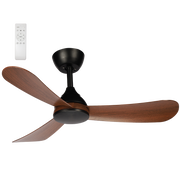 Ansel 3 Blade Black | White and Dark Wood Look LED Ceiling Fan - Lighting.co.za