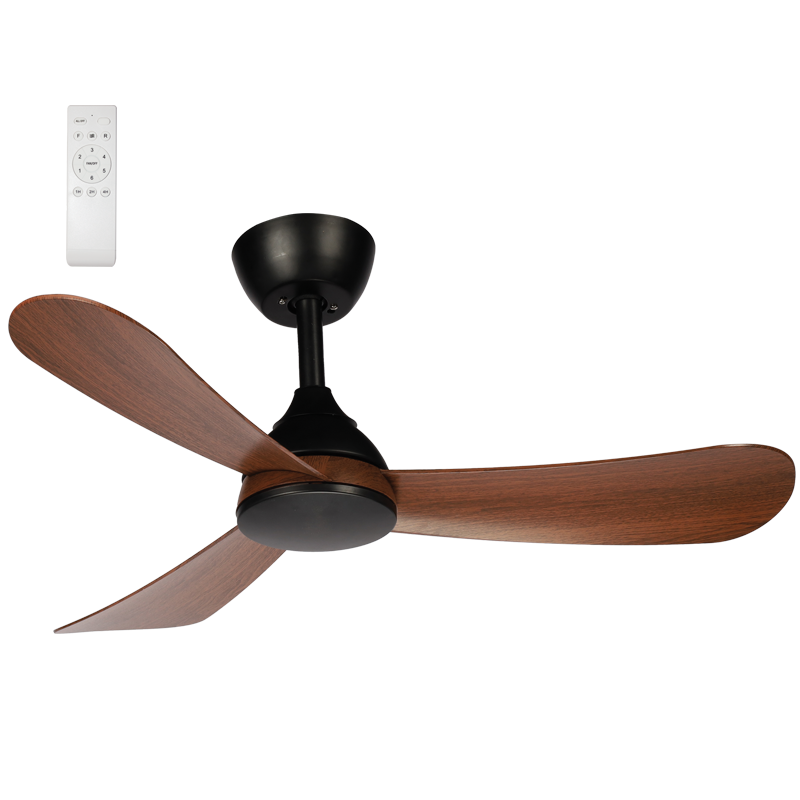 Ansel 3 Blade Black | White and Dark Wood Look LED Ceiling Fan - Lighting.co.za