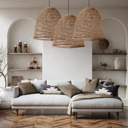 Dalton Organic Shaped Basket Rattan Pendant Light 2 Sizes - Lighting.co.za