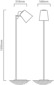 Lacey Black and Wood Floor Lamp - Lighting.co.za