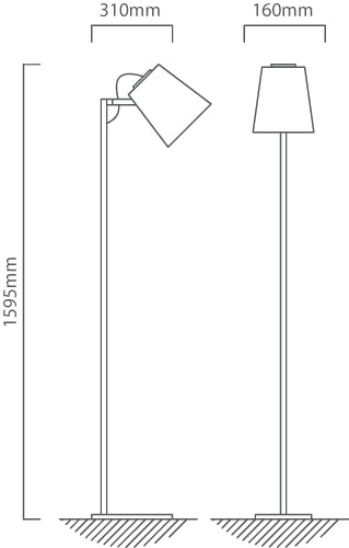 Lacey Black and Wood Floor Lamp - Lighting.co.za