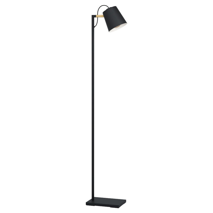 Lacey Black and Wood Floor Lamp