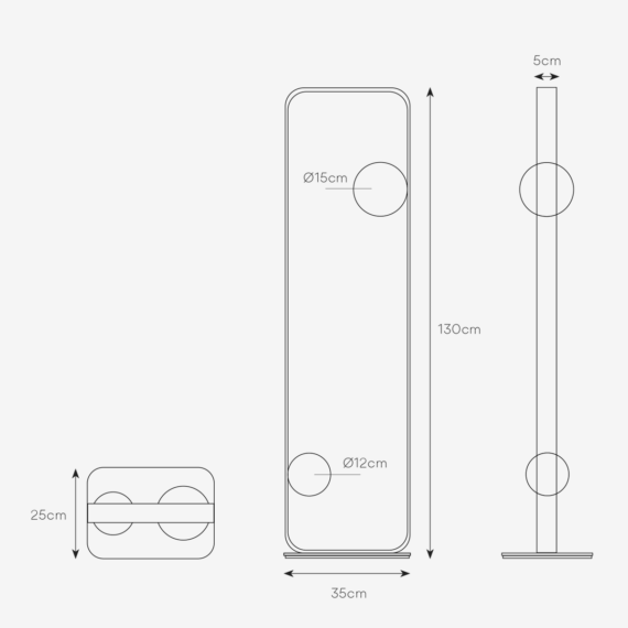 Finesse 2 Light Polished Gold LED Floor Lamp - Lighting.co.za