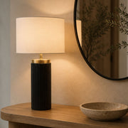 Finley Fluted Black and Gold Table Lamp - Table Lamp - Lighting.co.za