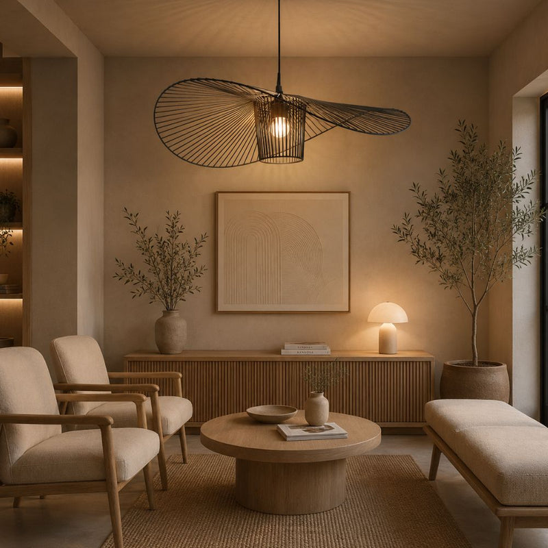 Flutter Black or Gold Wire Pendant Light 4 Sizes