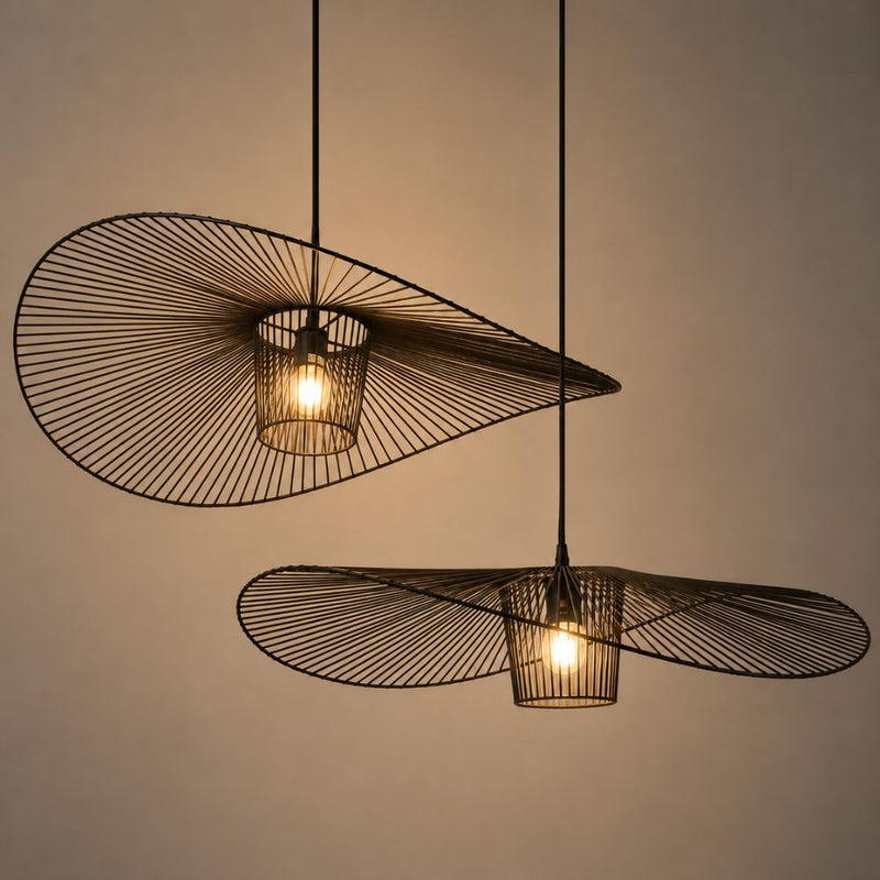 Flutter Black or Gold Wire Pendant Light 4 Sizes