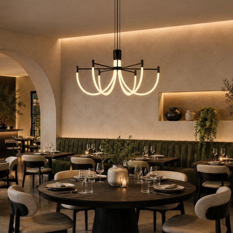 Fluxa Black with Flex Silicone Dimmable LED Pendant Light