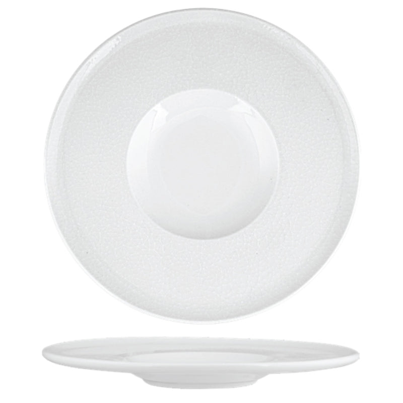 Ariane Crackle Gourmet Flat Plate 28 cm Fine Porcelain Set of 6 - Lighting.co.za