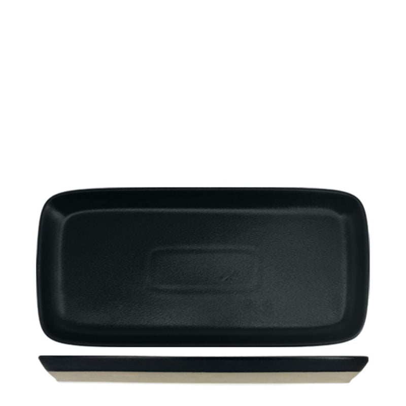 Nova Mezzo Black Rectangular Plate 18 x 10 cm Set of 6