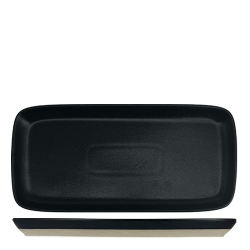 Nova Mezzo Black Rectangular Plate 25.5 x 12 cm Set of 6 - Plates - Lighting.co.za