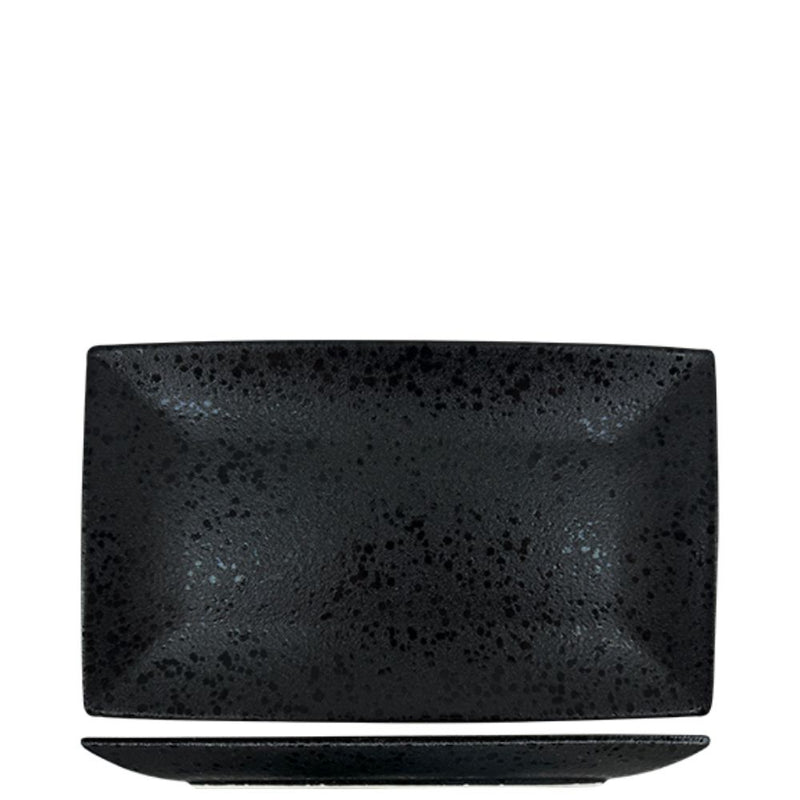 Nova Craft Nova Rain Black Rectangular Plate Set 27x16.5cm Set of 4