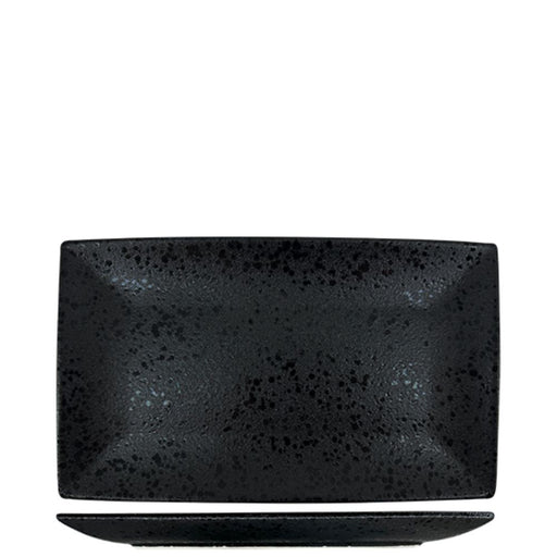 Nova Craft Nova Rain Black Rectangular Plate Set 27x16.5cm Set of 4 - Plates - Lighting.co.za