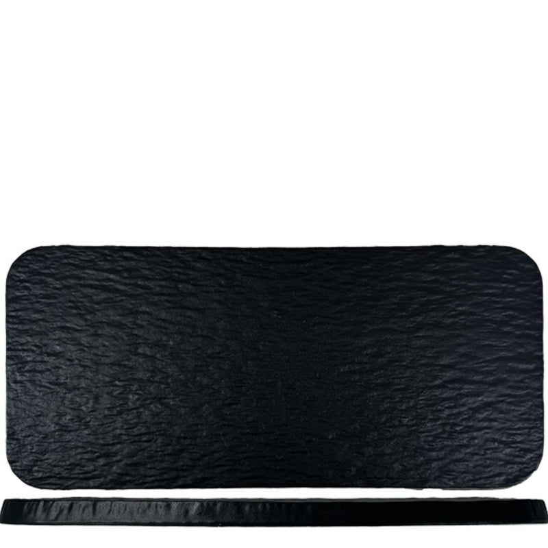 Nova Reveal Granite Black Rectangular Plate 30x14cm Set of 6