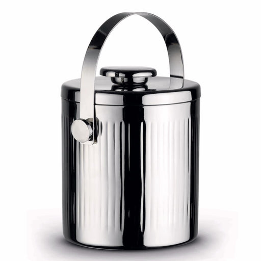 Tiara Stainless Steel Ice Bucket with Vertical Line Pattern - Lighting.co.za