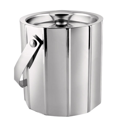 Tiara Stainless Steel Ice Bucket with Vertical Ribbed Pattern - Lighting.co.za