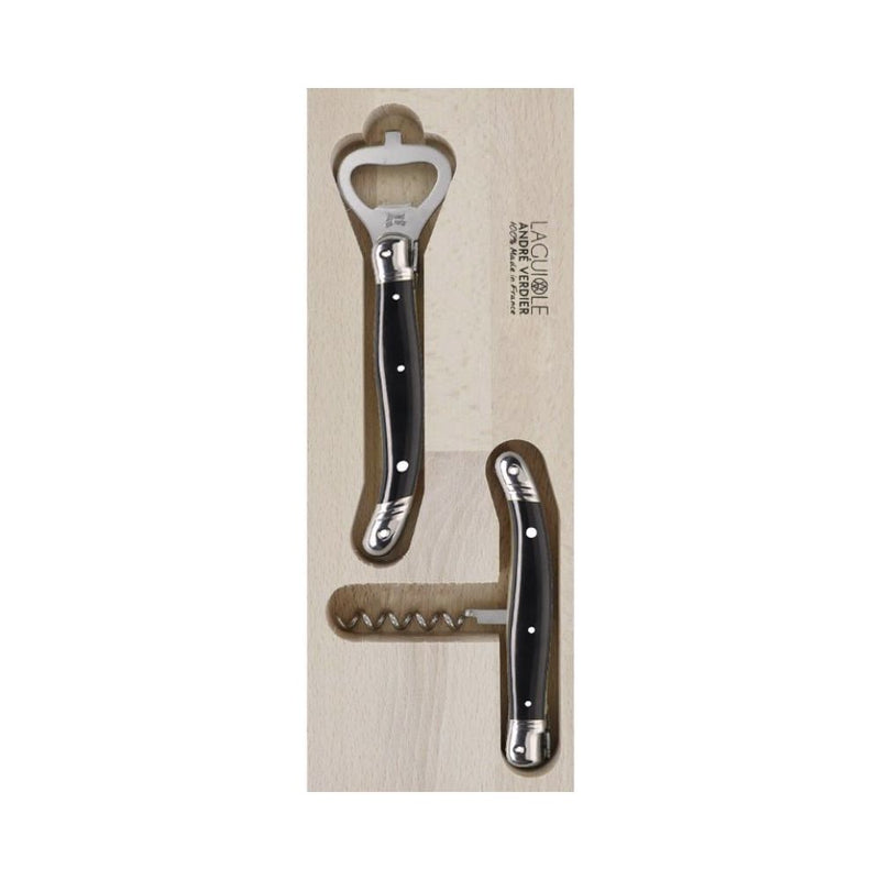André Verdier Laguiole Apéro 2-Piece Set – Corkscrew & Bottle Opener (Black & Ivory) - Lighting.co.za