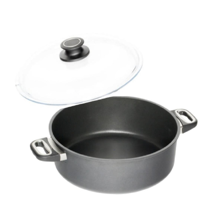 AMT Casserole with Glass Lid Cast Aluminium Non-Stick Pot - Lighting.co.za