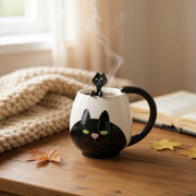 Brush & Burrow Kids Black Cat Porcelain Mug with Matching Spoon - Lighting.co.za