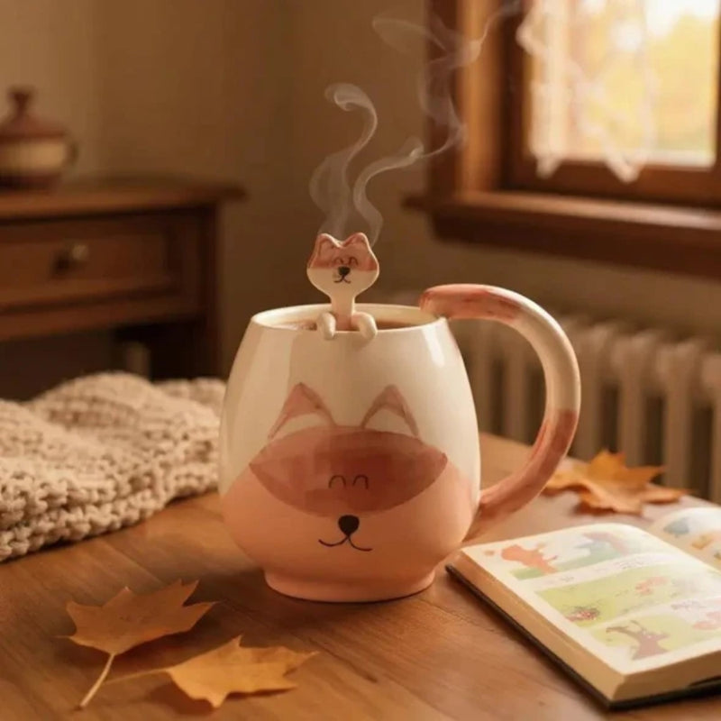 Brush & Burrow Kids Fox Porcelain Mug with Matching Spoon - Lighting.co.za