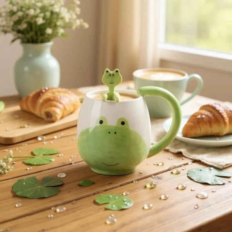 Brush & Burrow Kids Frog Porcelain Mug with Matching Spoon - Lighting.co.za