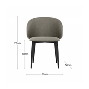 Gia Grey Fabric Dining Chair - Lighting.co.za